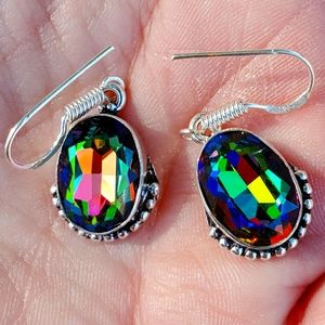 New Amazing Mystic Topaz Silver Earrings.